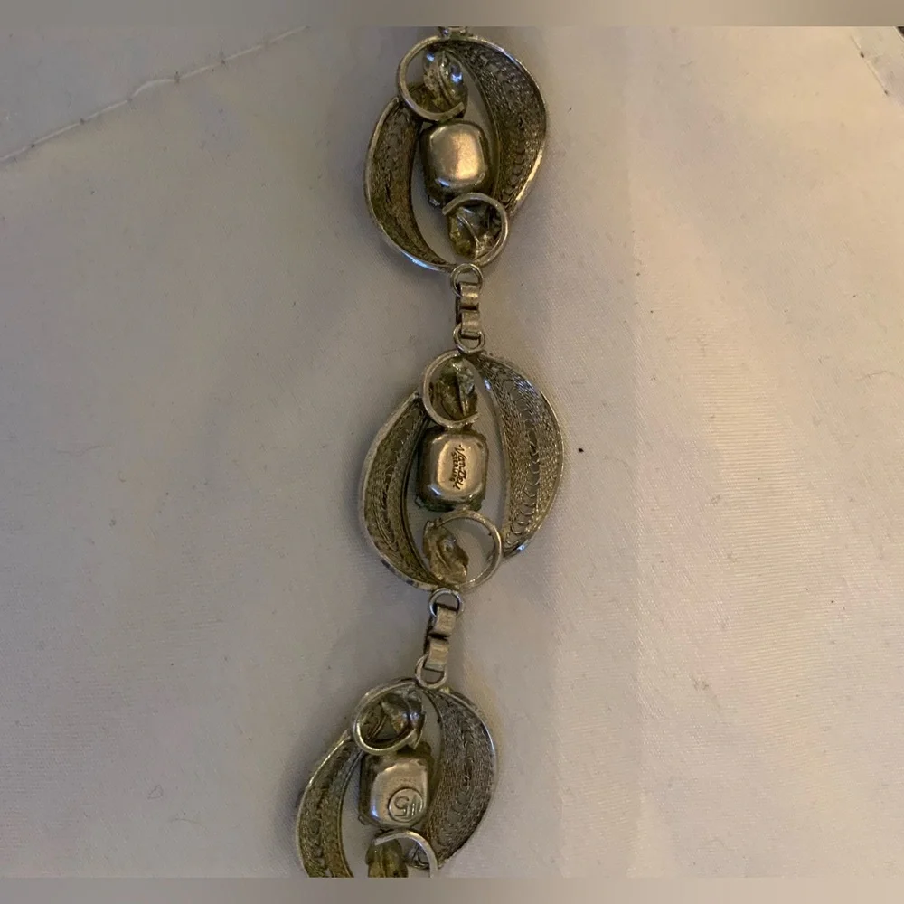Van Dell Vintage Sterling Silver & Blue Topaz Bracelet – 7" - Picture 3 of 5